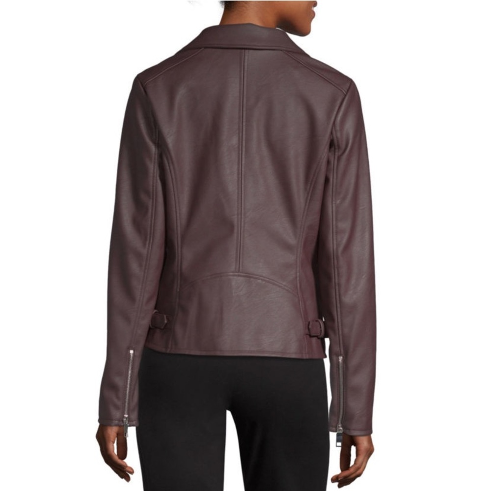 SOLD Faux Leather Lightweight Motorcycle Jacket - Picture 2 of 3